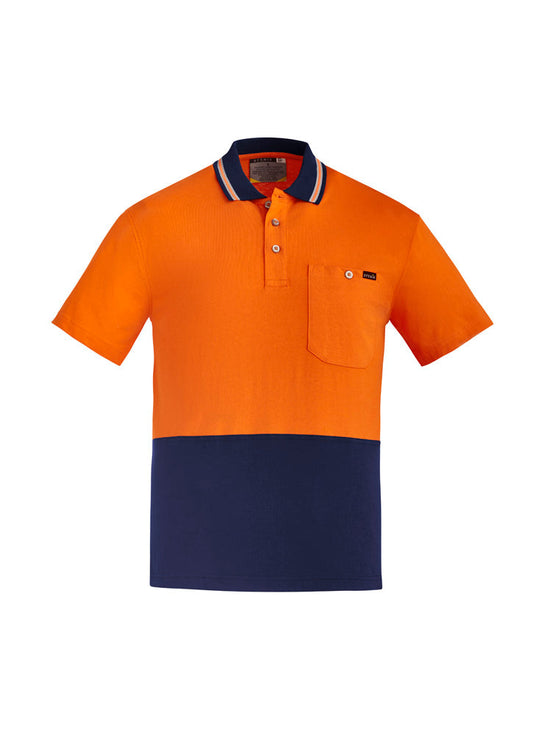 SYZMIK Mens Hi Vis Cotton Short Sleeve Polo ZH435