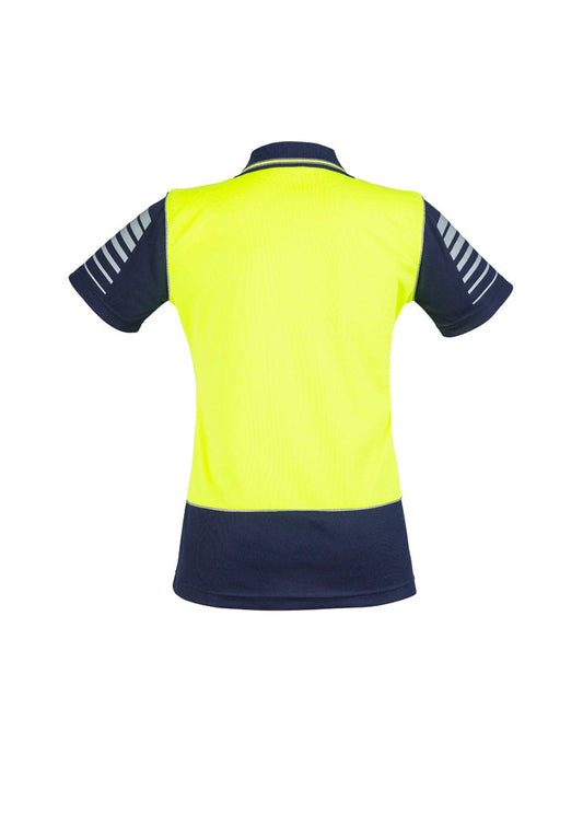 SYZMIK Womens Hi Vis Zone Short Sleeve Polo ZHL236