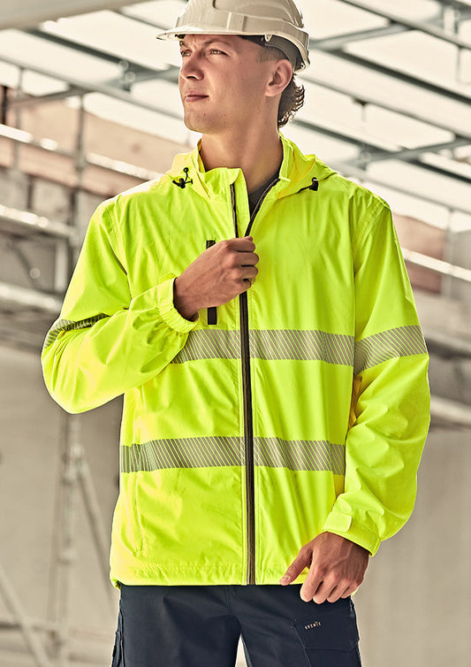 SYZMIK Unisex Super Light Segmented Tape Packable Rain Jacket ZJ560