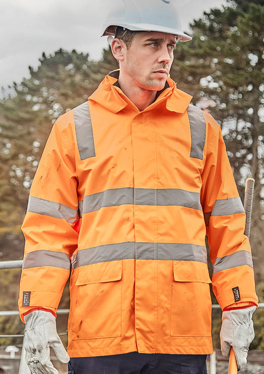 SYZMIK Unisex Hi Vis VIC Rail 4 In 1 Waterproof Jacket ZJ580