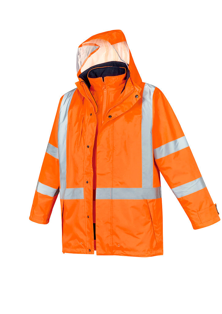SYZMIK Mens Hi Vis X Back 4 In 1 Waterproof Jacket ZJ616