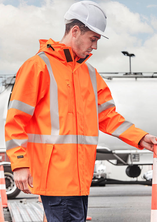 SYZMIK Mens Hi Vis X Back Heavy Duty Waterproof Jacket ZJ620-AU