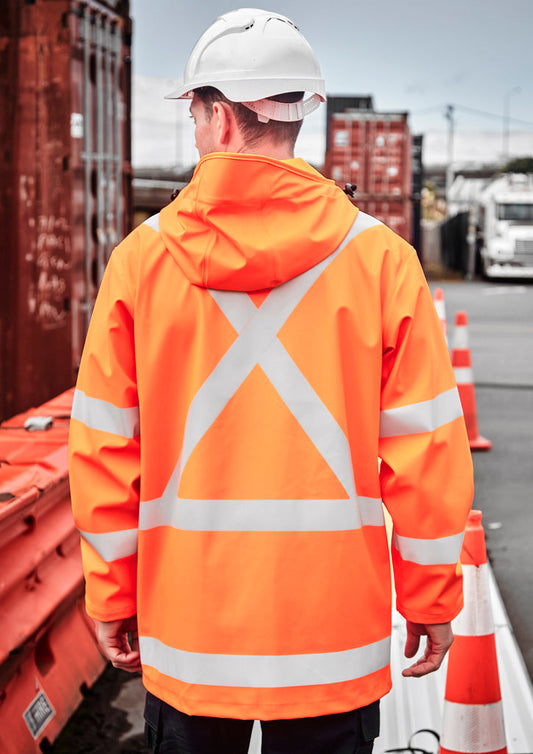 SYZMIK Mens Hi Vis X Back Heavy Duty Waterproof Jacket ZJ620-AU