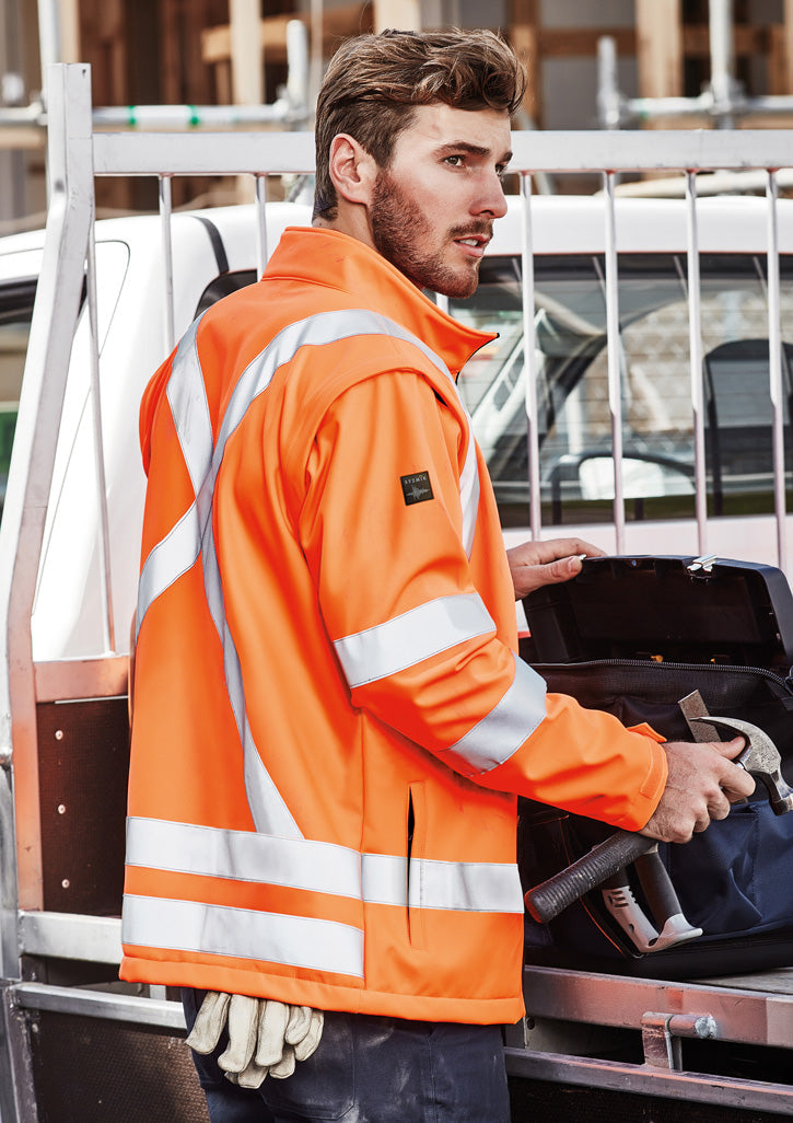 SYZMIK Unisex Hi Vis X Back 2 In 1 Softshell Jacket ZJ680