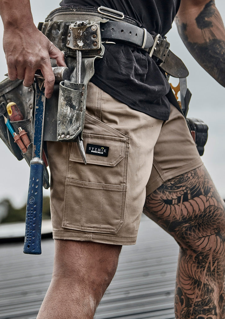 SYZMIK Mens Essential Stretch Cargo Short ZS235