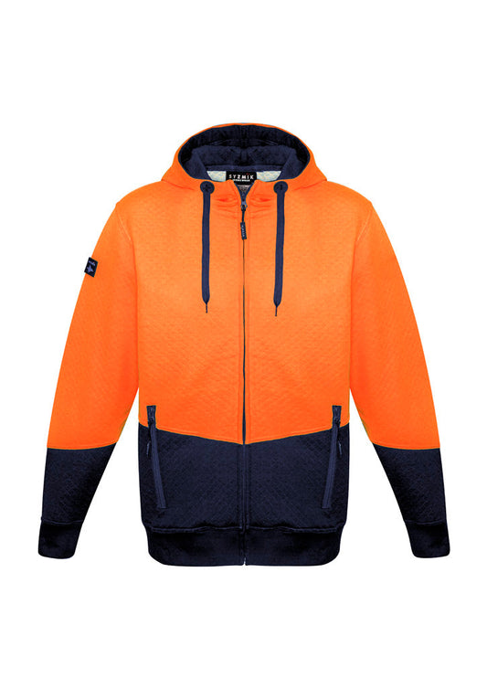 SYZMIK Unisex Hi Vis Textured Jacquard Full Zip Hoodie ZT478 Clearance