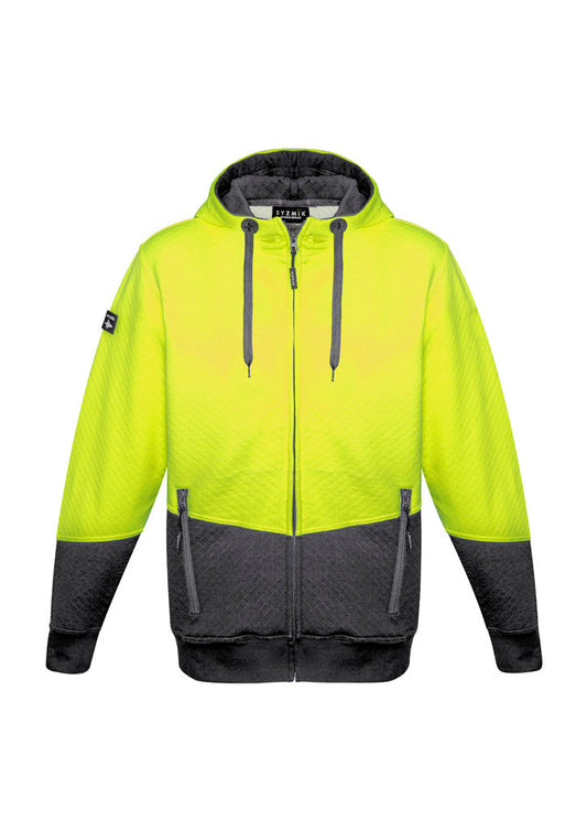 SYZMIK Unisex Hi Vis Textured Jacquard Full Zip Hoodie ZT478 Clearance