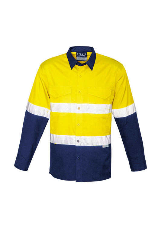 SYZMIK Mens Rugged Cooling Hi Vis Taped Long Sleeve Shirt ZW129