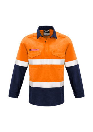 SYZMIK Mens FR Closed Front Hooped Taped Spliced Shirt ZW133 Clearance