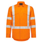 SYZMIK Mens Orange Flame Lightweight Ripstop X Back Taped Shirt ZW187