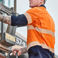 SYZMIK Mens Rugged Cooling Hi Vis Segmented Tape Long Sleeve Shirt ZW229