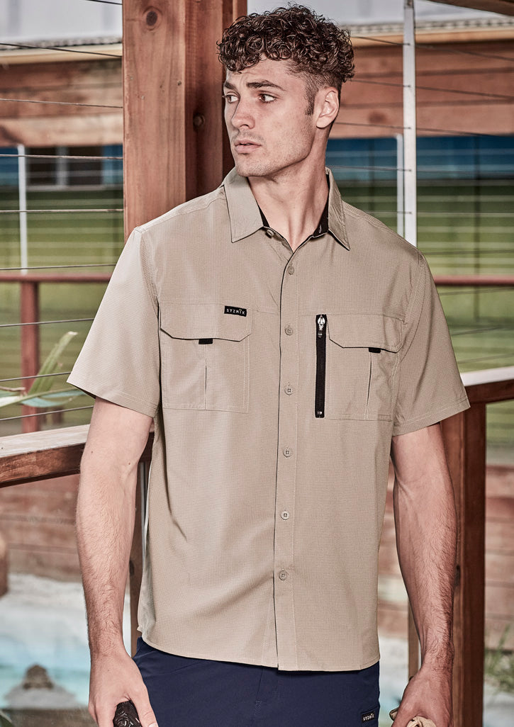 SYZMIK Mens Outdoor Short Sleeve Shirt ZW465