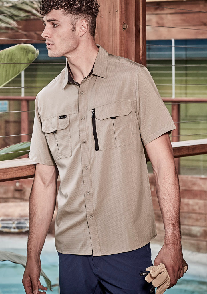 SYZMIK Mens Outdoor Short Sleeve Shirt ZW465
