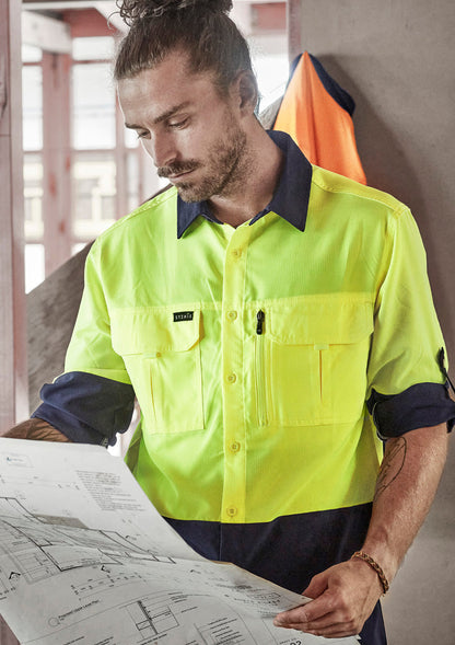 SYZMIK Mens Hi Vis Outdoor Long Sleeve Shirt ZW468