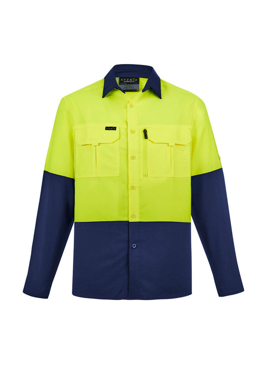 SYZMIK Mens Hi Vis Outdoor Long Sleeve Shirt ZW468