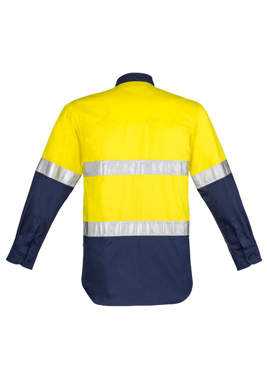 SYZMIK Mens Closed Front Long Sleeve Shirt - Hoop Taped ZW550