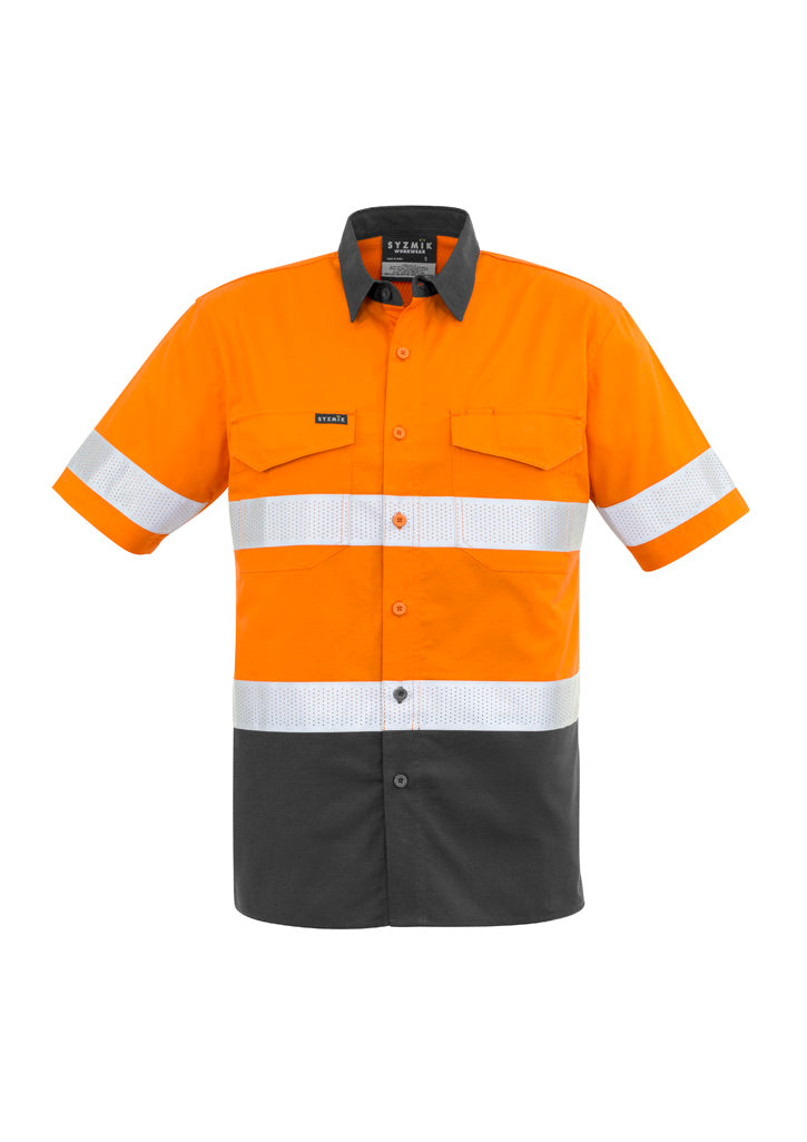 SYZMIK Mens Rugged Cooling Hi Vis Taped Short Sleeve Shirt ZW835