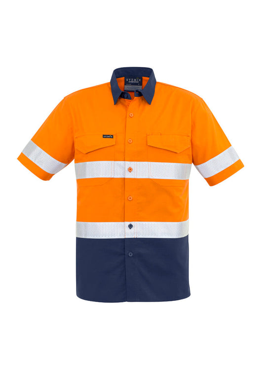 SYZMIK Mens Rugged Cooling Hi Vis Taped Short Sleeve Shirt ZW835