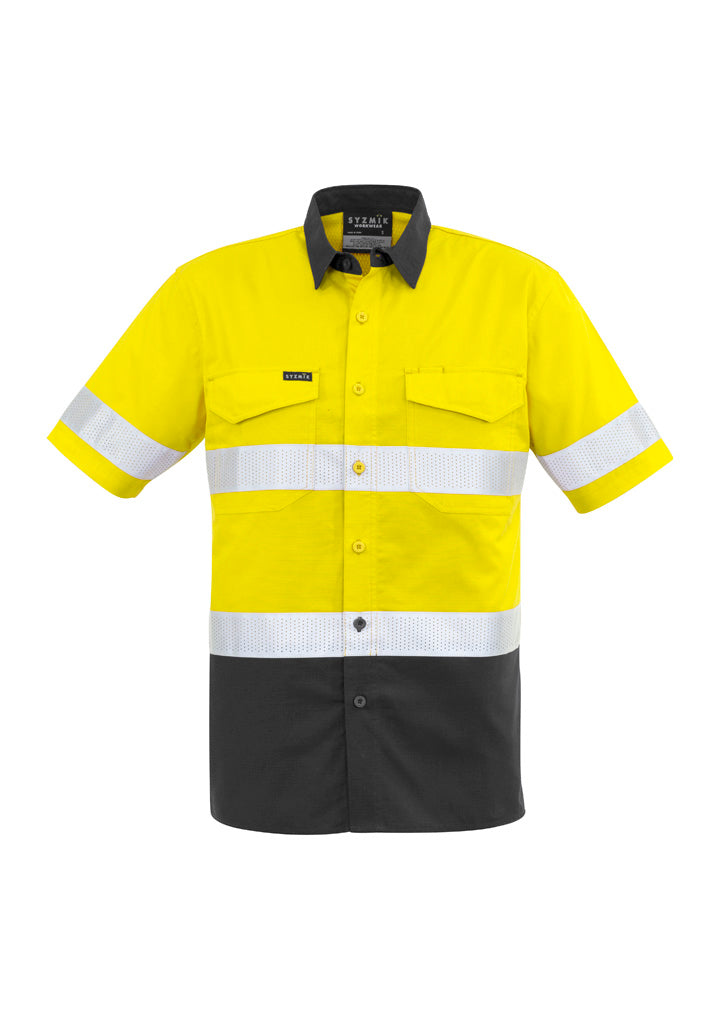 SYZMIK Mens Rugged Cooling Hi Vis Taped Short Sleeve Shirt ZW835