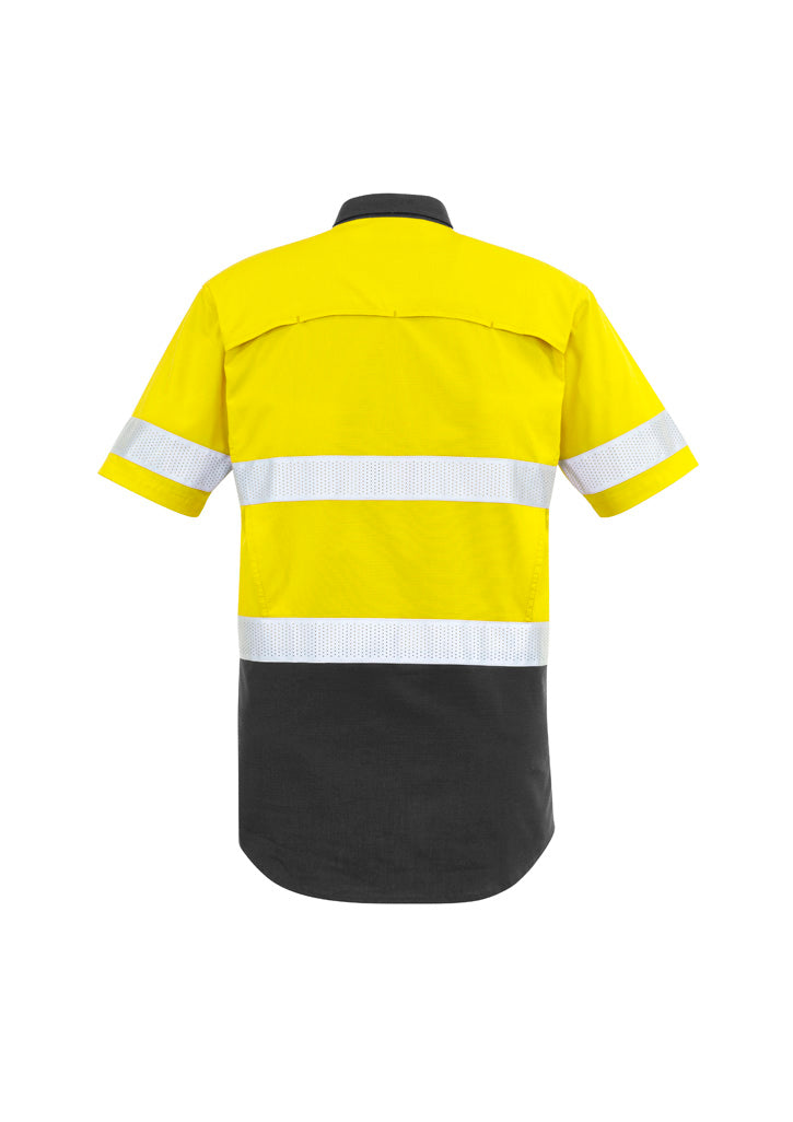 SYZMIK Mens Rugged Cooling Hi Vis Taped Short Sleeve Shirt ZW835
