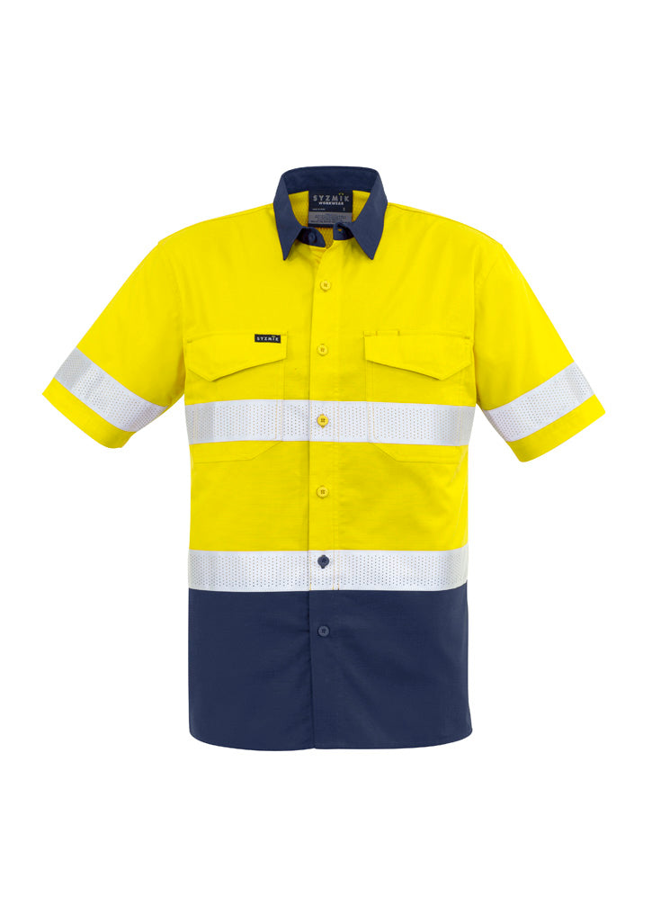 SYZMIK Mens Rugged Cooling Hi Vis Taped Short Sleeve Shirt ZW835